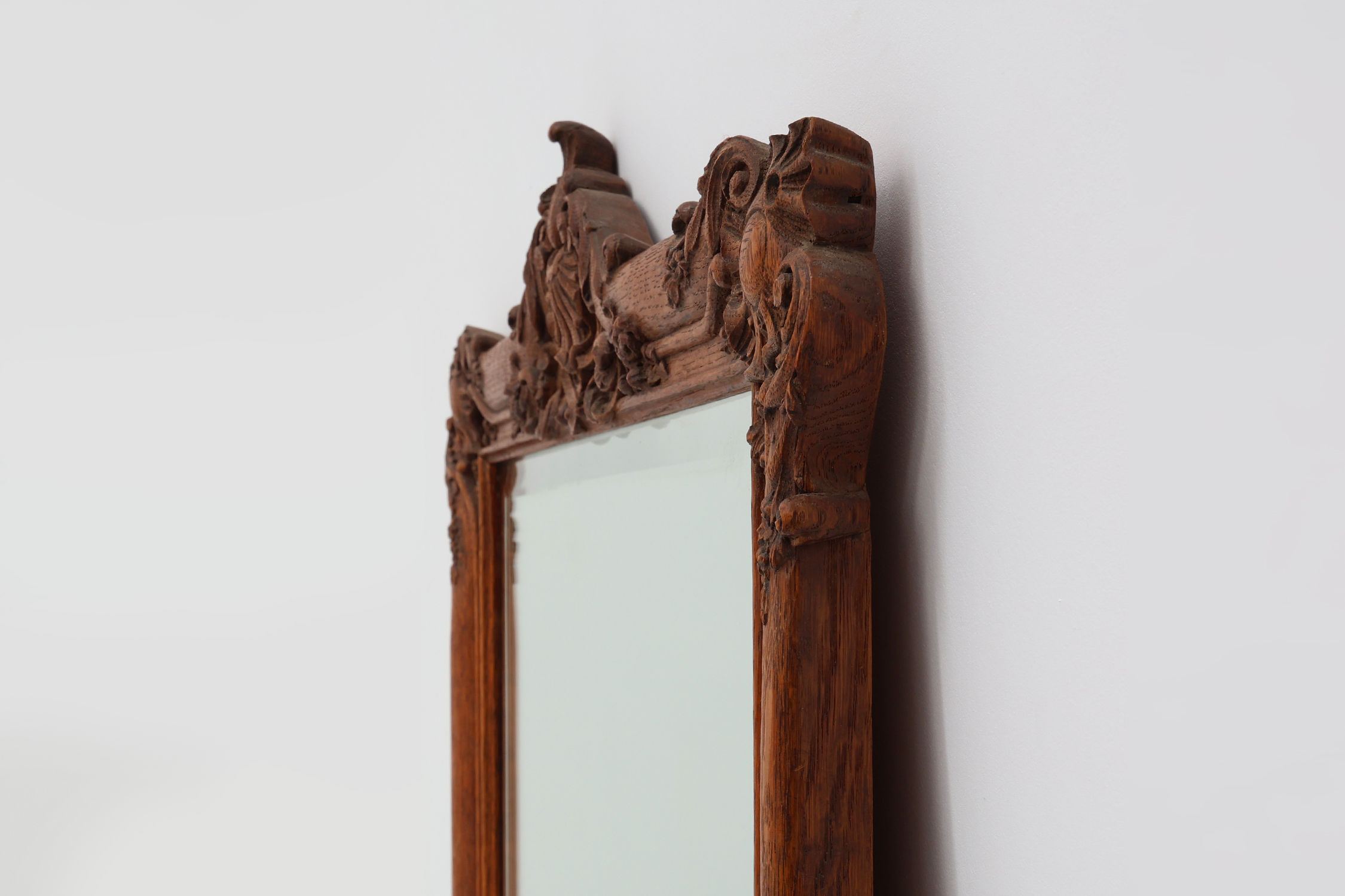 Baroque carved wooden beveled mirror in Louis XV style, France 1900sthumbnail